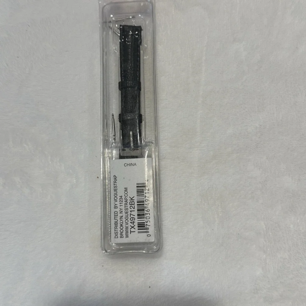 NOS Kreisler 12mm Genuine Leather Watch Band Black Croc Grain TX49712BK 12R